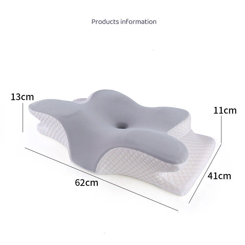 Almohada de espuma viscoelástica cervical para aliviar el dolor de cuello almohadas ergonómicas de apoyo para el cuello Foto 4 de 4