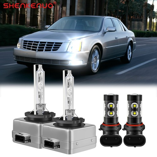 For Cadillac DTS 2006-2011 4PC Xenon HID/LED Headlight HI/LO+Fog Light Bulbs Kit - Picture 1 of 12