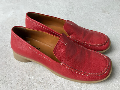 PREGO Schuhe unbenutzt Leder koralle Gr. 37 abgerundetes Karree Slipper