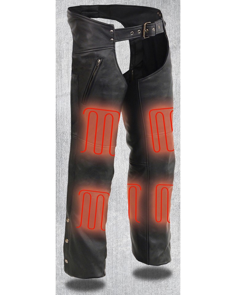 Milwaukee Leather Men's Vintage Leather Chaps - Distressed Cowhide, Zipper Pockets, Adjustable Fit, 5XL - View #4