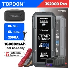 Topdon Battery Booster Js2000pro 2500 Amp 12-volt Safe Lithium Jump Starter