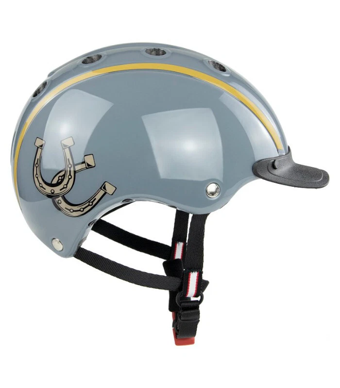 Casco Reit- Fahrrad- und Skihelm Nori grau mit Glückspferd, Größe S (52-56 cm) - Bild 1 von 1