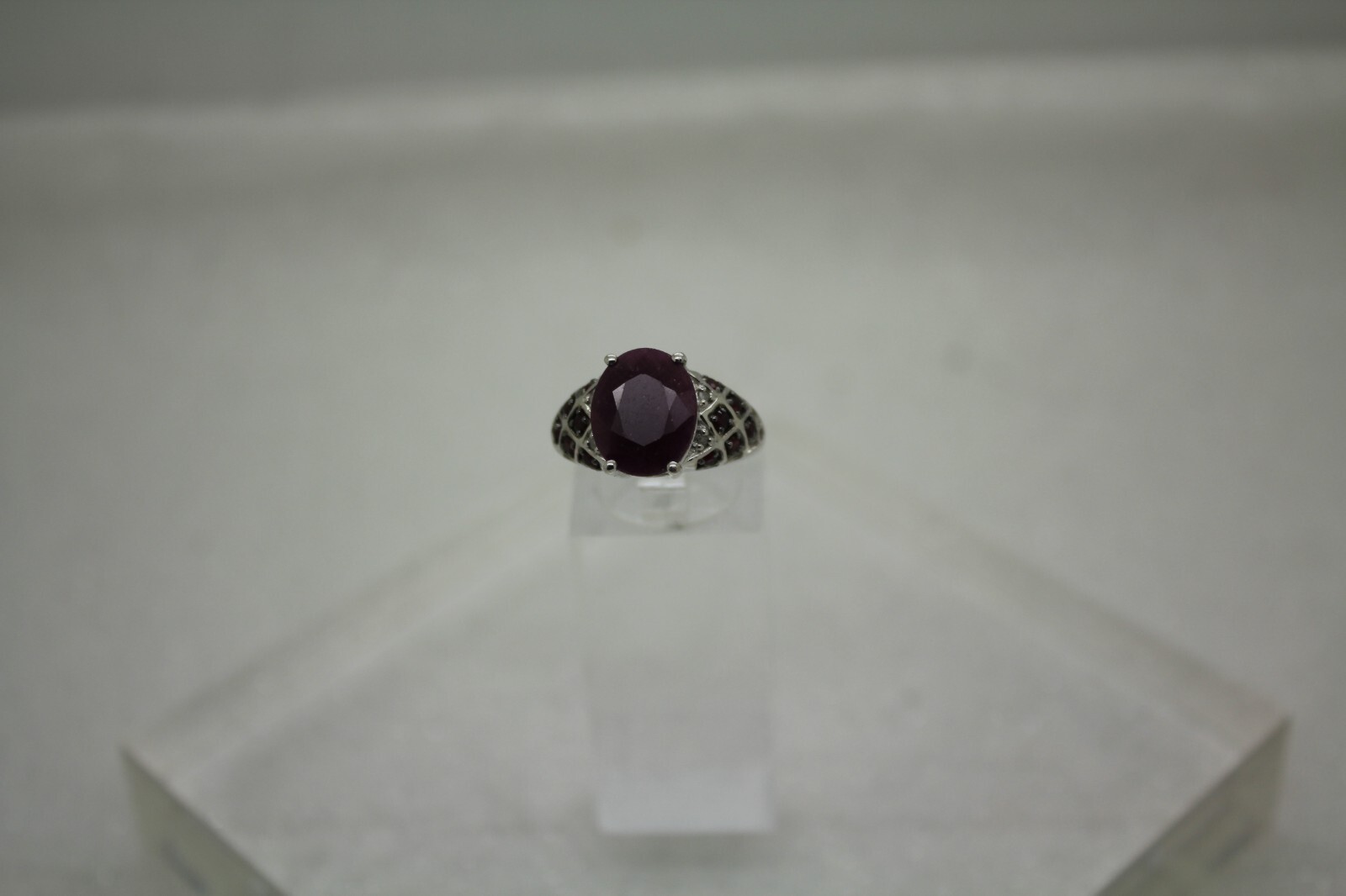 Sterling Silver .925 NATURAL RUBY ELEVATED DESIGN… - image 3
