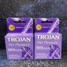 Trojan Her Pleasure Sensations Lubricated Condoms - 3 Pack