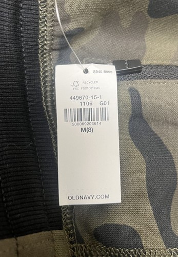 Old Navy Kids Boy Girl Fleece Olive Green Camo Joggers Size Medium (8) New - Picture 9 of 11