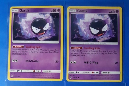 Lairon 124/214 & 2x Gastly 67/214 Pokemon card SM Unbroken Bonds NM - Picture 2 of 2