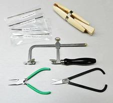 Jewelry Making Kit Sawing Holding Saw Frame Blades Shear Pliers & Ring Clamp Set