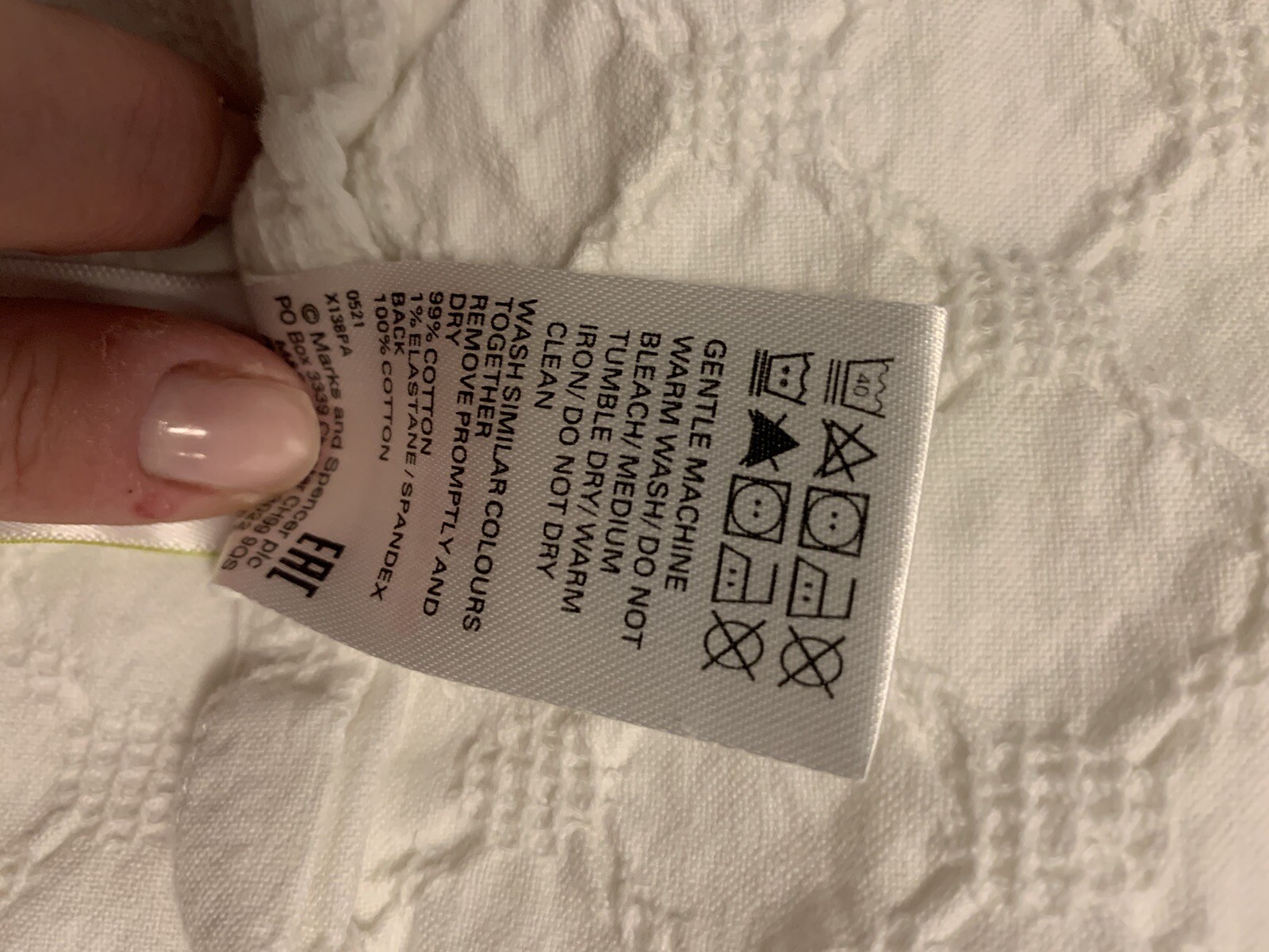 M&S White Double Duvet Cover & 2x Pillowcases eBay