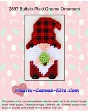Buffalo Plaid Gnome Magnet- Plastic Canvas Pattern or Kit