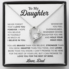 To My Daughter Necklace, Gift for Daughter from Dad, Father Daughter Necklace