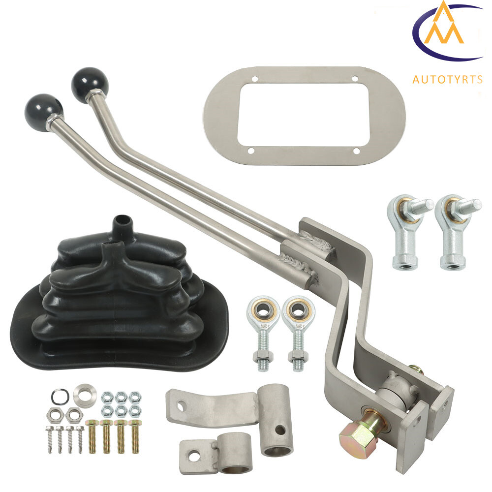 W/Boot NP205 Stainless Steel Twin-Stick Shifter Transfer Case Shifter 8 ...