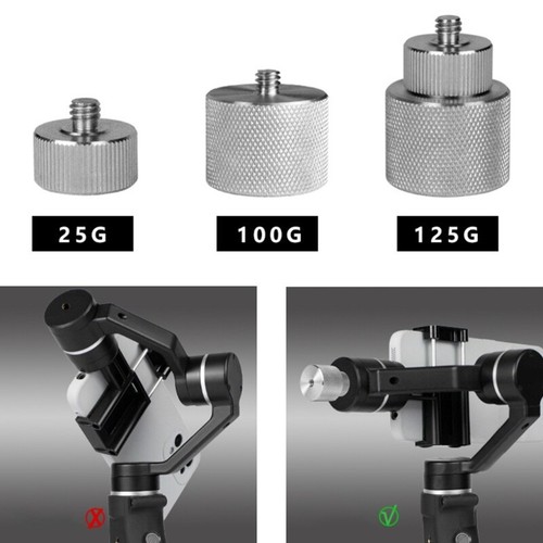 PTZ Counterweight Balance Weight Clump Weight Standard 1/4 Screw Mount Silver - Picture 7 of 11