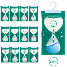 12 pcs of Hanging Wardrobe Dehumidifier Bags Stops Damp Mould Absorb Moisture