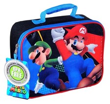 SUPER MARIO BROS. LUIGI Kids BPA-Free Insulated Lunch Tote Bag Box Boys NWT  20
