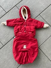 Fußsack Jacke Winterjacke Maxi-Cosi mit Kaputze Größe 74 80 rot Häschen Dress
