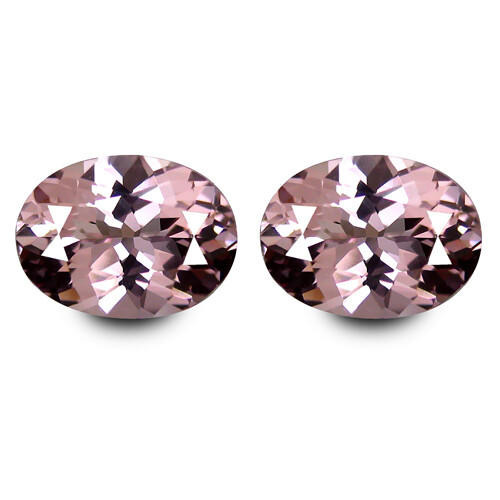 5.18Ct Unbelievable Natural Peach Color Morganite 10x8Oval Matching Pair - Picture 1 of 3