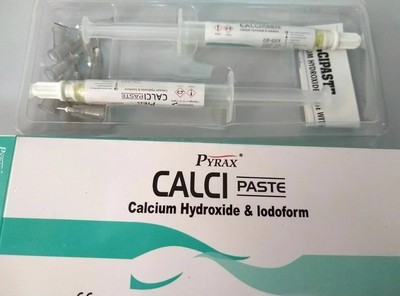 Pyrax CALCI Pas te Cal cium Hydro xide w ith Iodof orm Paste 2 x 3gm Syr Pack