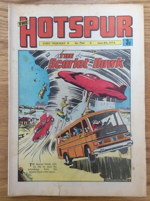 The Hotspur #764 8/6/74 The Scarlet Hawk, Zarda The Z-Man DC Thompson UK Comic 