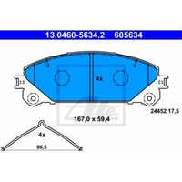 ATE BremsbeläGe 13.0460-5634.2 BremsklöTze FüR Lexus RX GGL1_ GYL1_ AGL1_