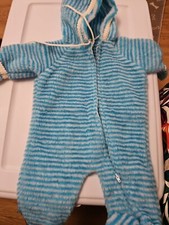 Vintage Baby 0-9m Months Fleece Footie Sleeper Lace 80's