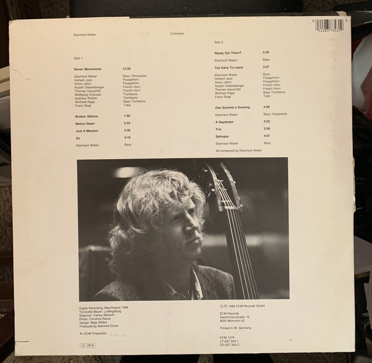 Eberhard Weber-Orchestra-OOP ECM 1374 837 343 Orig Import LP-Rare