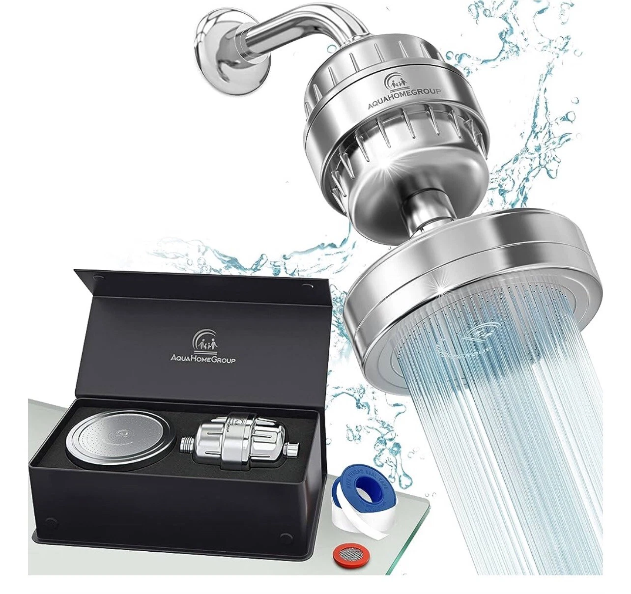 Luxury Filtered Shower Head Set 20+3 Stage Shower Filter for Hard Water Remov...