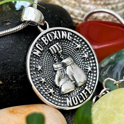 3D Muay Thai Pendant 925 Silver Boxing Gloves Necklace Thai Fighter Jewelry