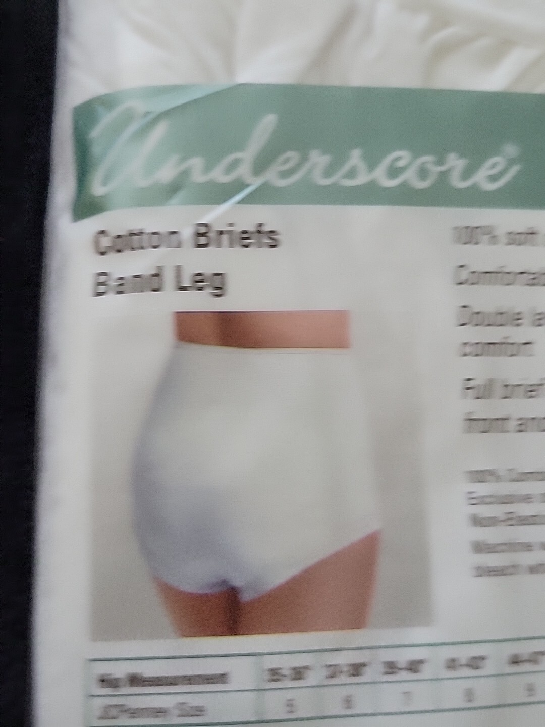 3 JC PENNEY UNDERSCORE Band Leg Wht Briefs Panties 100 Cotton SZ 10 48