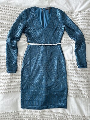 BCBGMAXAZRIA BCBG Beautiful Teal Sequin Dress