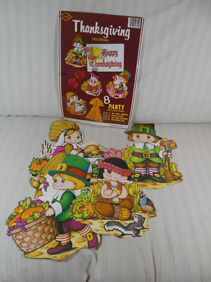 1979 Beistle Thanksgiving Decorama Die Cut Decorations 5 Of 8 Included I1