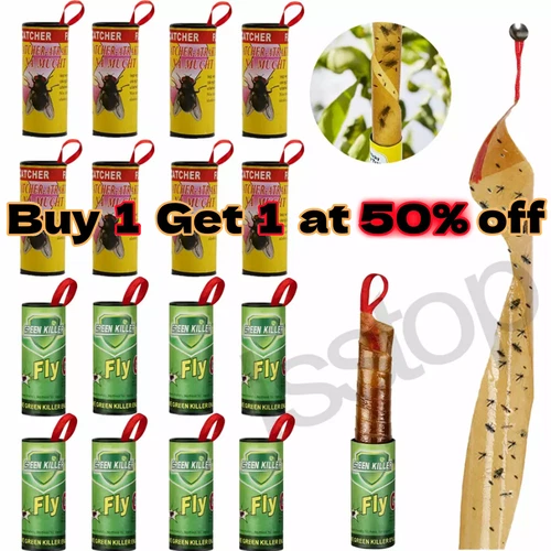 16Roll Sticky Fly Strips Paper Insect Bug Catcher Fly Killer Tape Indoor&Outdoor
