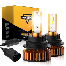 Auxbeam F2 9007 Hb5 Led Headlight Bulbs Kit High Low Beam Super Bright White 52w