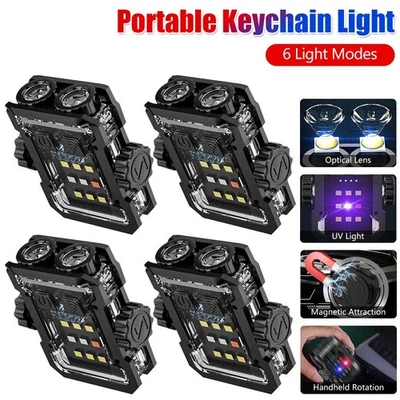 MARKENLOS Mini Linterna Portátil - Lámpara USB COB LED Luz de Trabajo Llavero