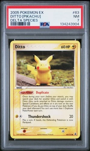 2005 Pokemon Ex Delta Species #63 Ditto [Pikachu] Delta Species PSA 7