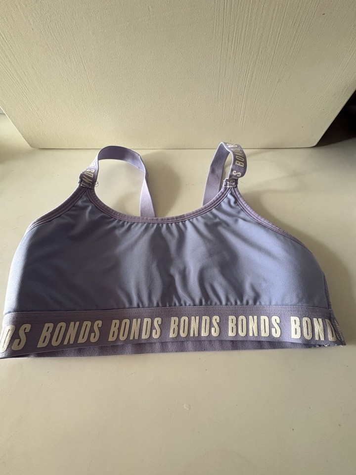 Bonds Sports Bra Size 12/14 Purple , Chest Size 78-84, Waist Size 63-65cm