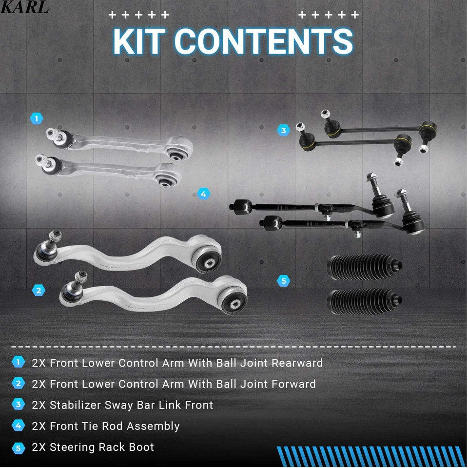 Kit de suspensión de brazo de control inferior delantero 10 para BMW F30 F31 428i 320i xDrive 13-18 Foto 4 de 4