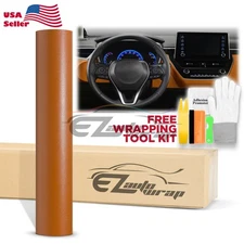 Brown Leather Grain Furniture Cabinet Vinyl Car Wrap Sticker Decal Film Sheet