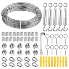 1/8" Turnbuckle Wire Tensioner Strainer Kit 100ft Cable Wire Rope