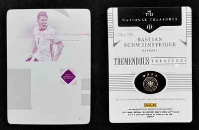 Panini 2022 National Treasures Bastian Schweinsteiger Printing Plate 1/1 Germany