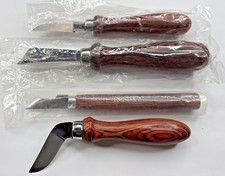 4 piece Chip Wood Carving Leather Tool Knife Set New Old Stock Ramelson 