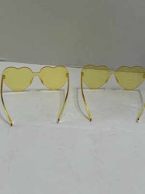Lot 2 Yellow Heart Shaped Glasses! Cute & Fun Special Events 