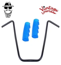 Original Lowrider 20" 22.2 D Handlebar Black 0214 120mm Grips Sparkle/Blue