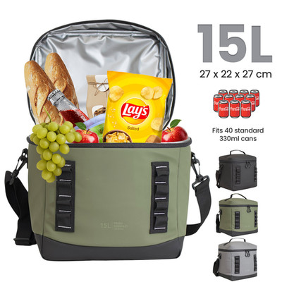 Bordlite 15L Kühltasche Thermo Auslaufsicher Groß Mittagessen Picknick Schwarz