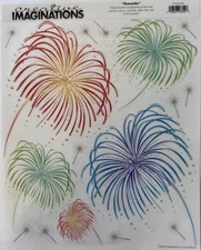 FIREWORKS Large Mylar Stickers(16pc)Creative Imaginations*4th Of July*Holiday*