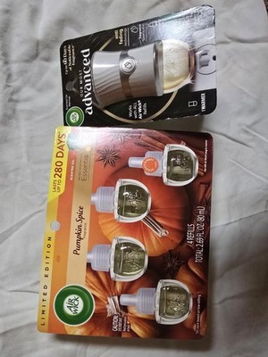 Air Wick Pumpkin Spice Scented Oil Warmer Refills 4 Pack Plug-In Essential Oils