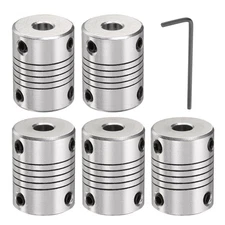 5 Pcs Aluminum Alloy Shaft Coupling 6mm to 6.35mm, Flexible Coupling
