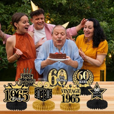 Refavor 9Pcs 60th Birthday Party Decorations - 60th Birthday Decor