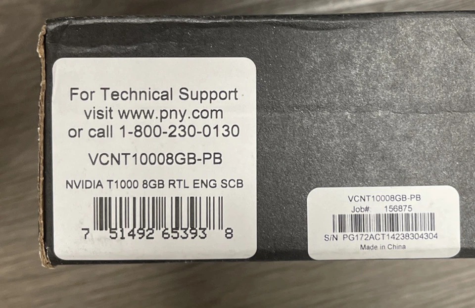 NVIDIA T1000 8GB 8 GB GDDR6 28-bit PCI Express 3.0 x 16 50W VCNT10008GB-PB  - Image 2 of 3