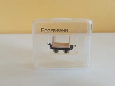 Egger-bahn, Échelle HOe, Wagonnet plat avec 2 bords, dans sa boîte. - Photo 1/4