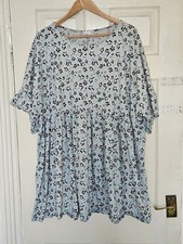 ASOS Maternity Blue Floral Ditsy Boho Summer Smock Cotton Dress Size 18/ 28